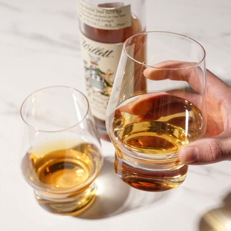 Viski® Raye Heavy Base Crystal Whiskey Glass, set of 2 5