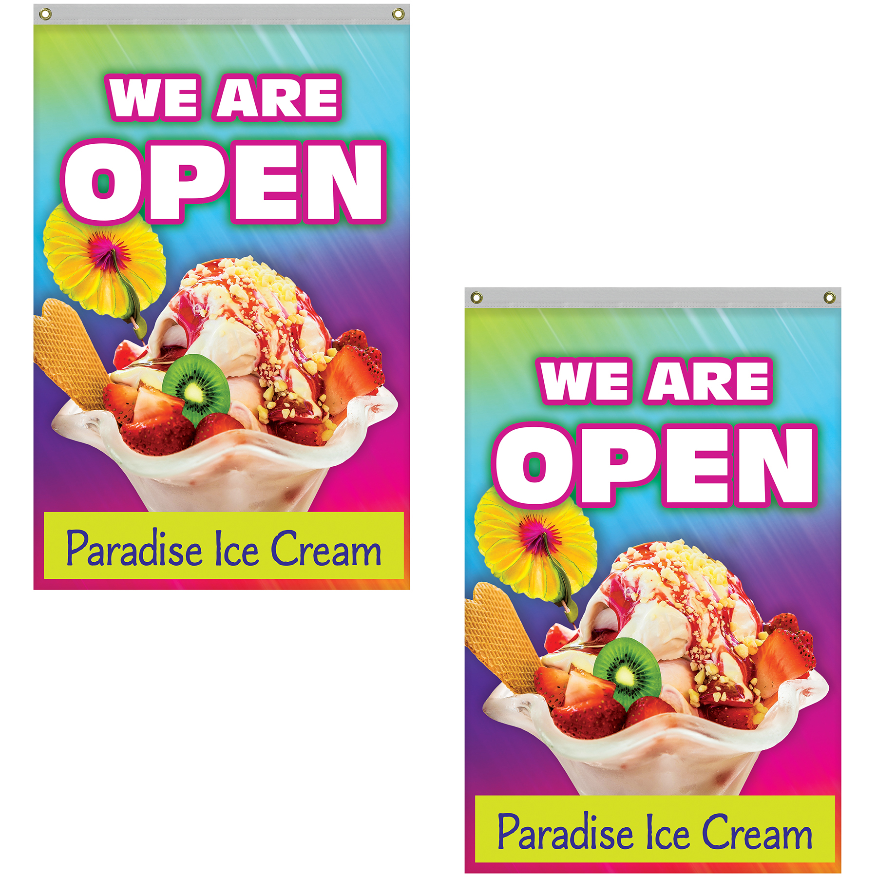4' x 6' Double Sided Knitted Polyester Vertical Banners 7