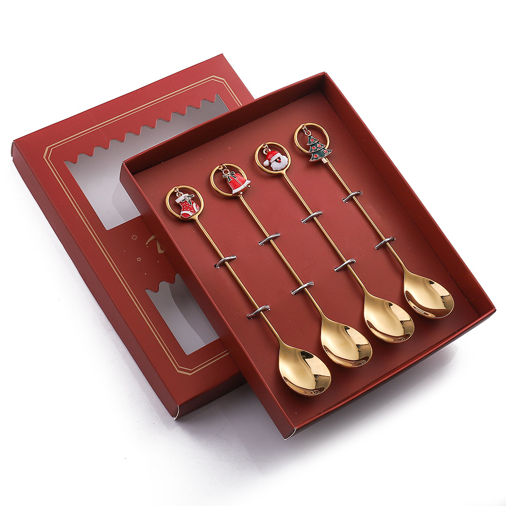 4pcs Christmas Spoon Fork Tableware Set 5