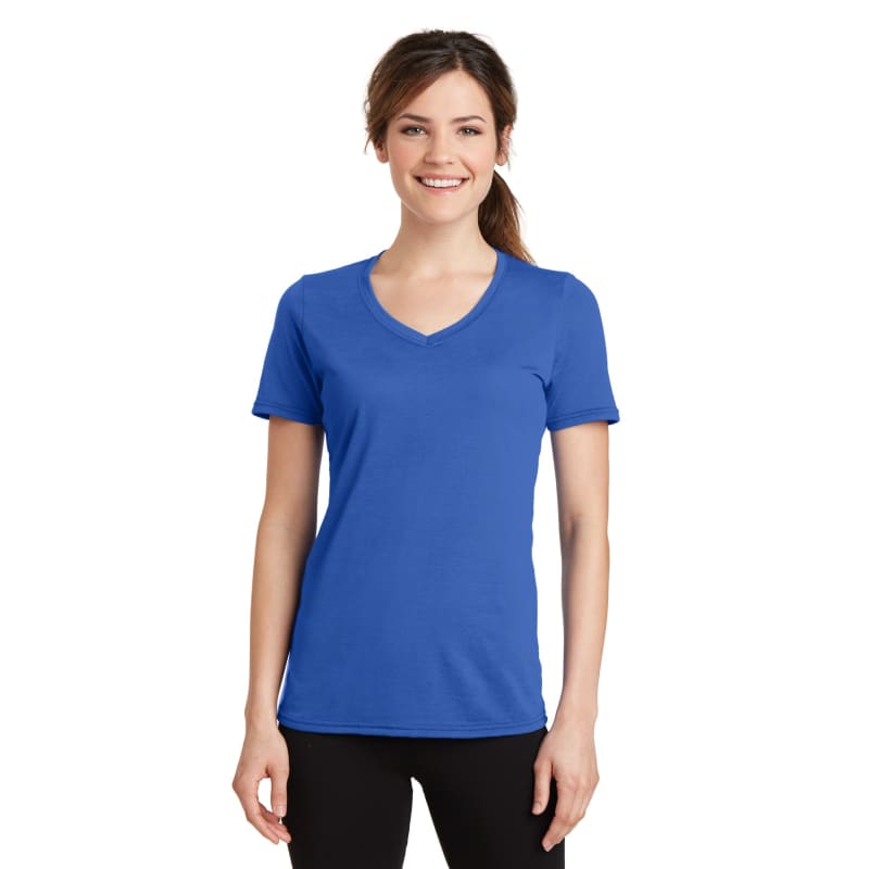 Port & Company Women's Performance Blend V-Neck Tee. 34