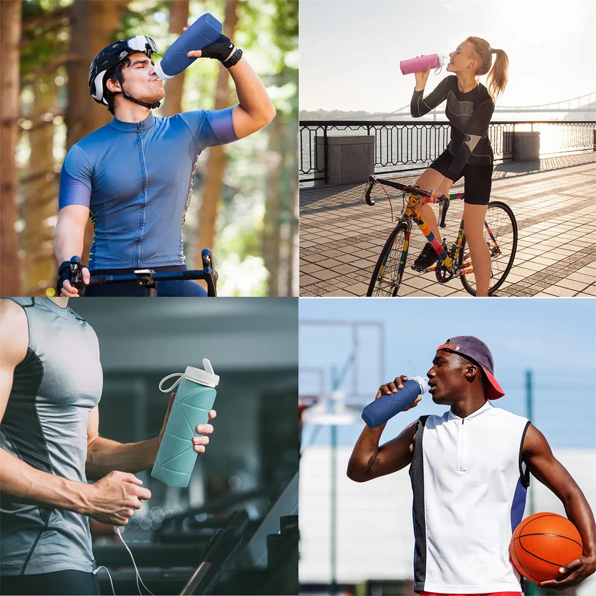 Leakproof Valve Collapsible 20oz Water Bottles 2