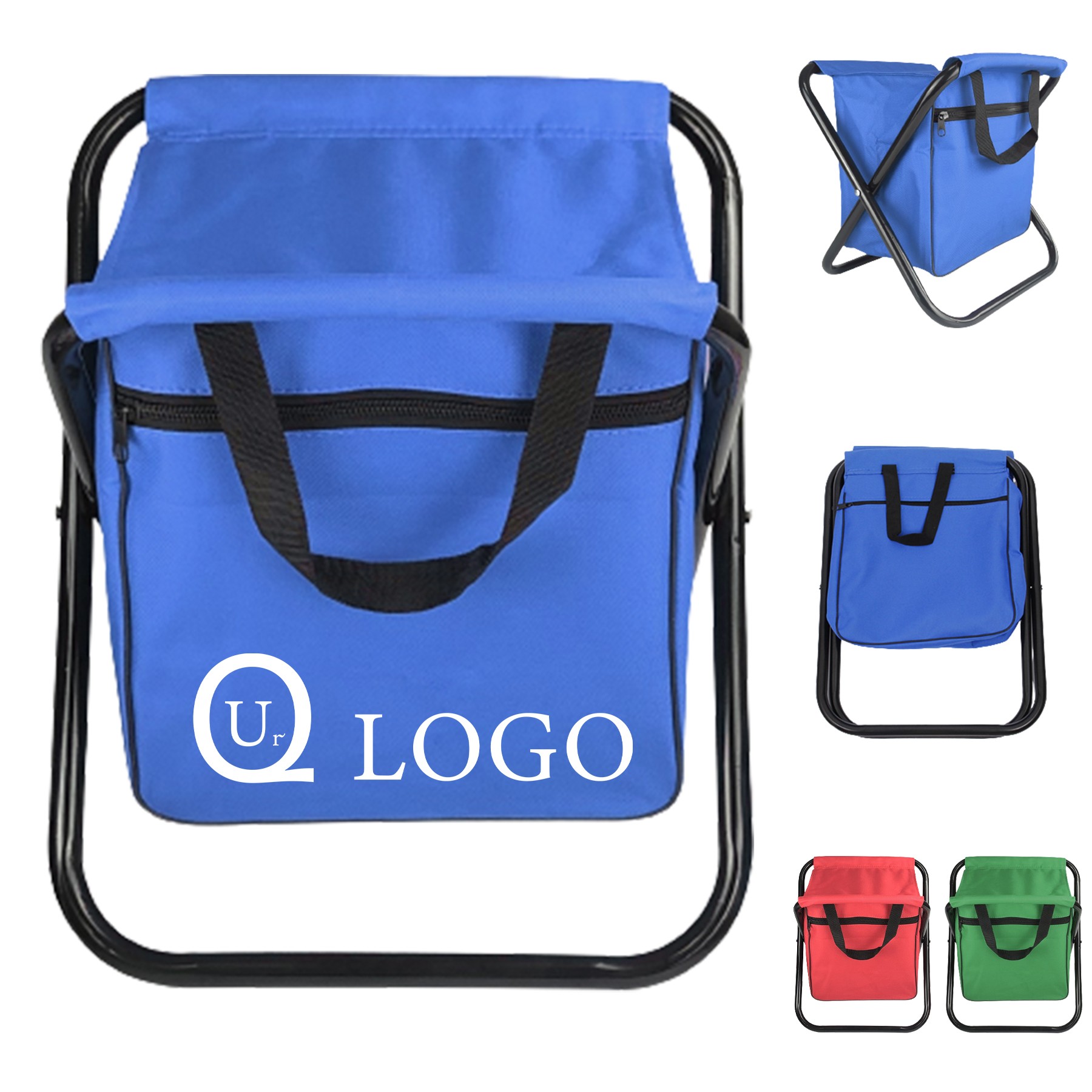 Folding Camping Stool With Cooler Bag