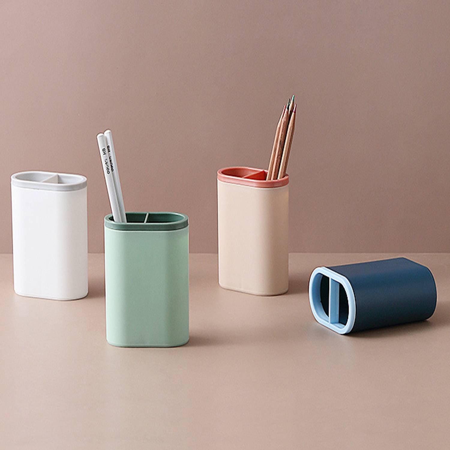 Office Plastic Solid Color Pen Holder 4