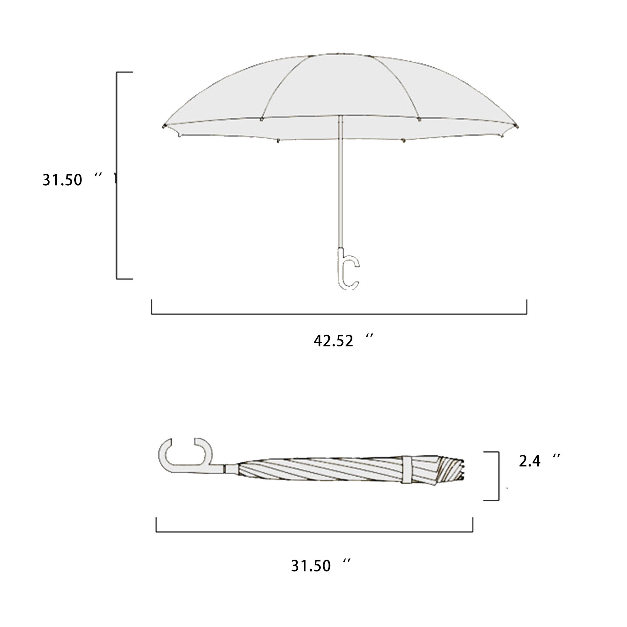Fold C-Shaped Handle Reverse Umbrella Inverted Double Layer 3