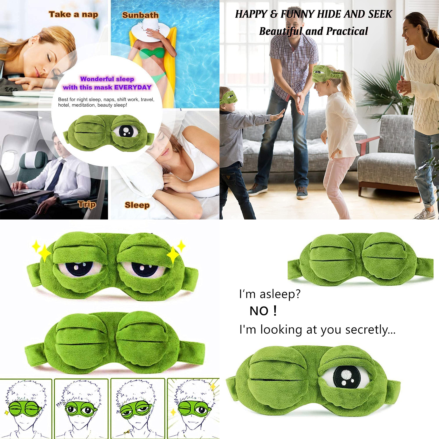 Sad Frog Night Eye Sleep Mask 2