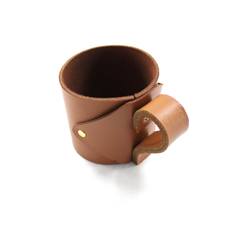 Leather Cup Sleeve with Handle 6