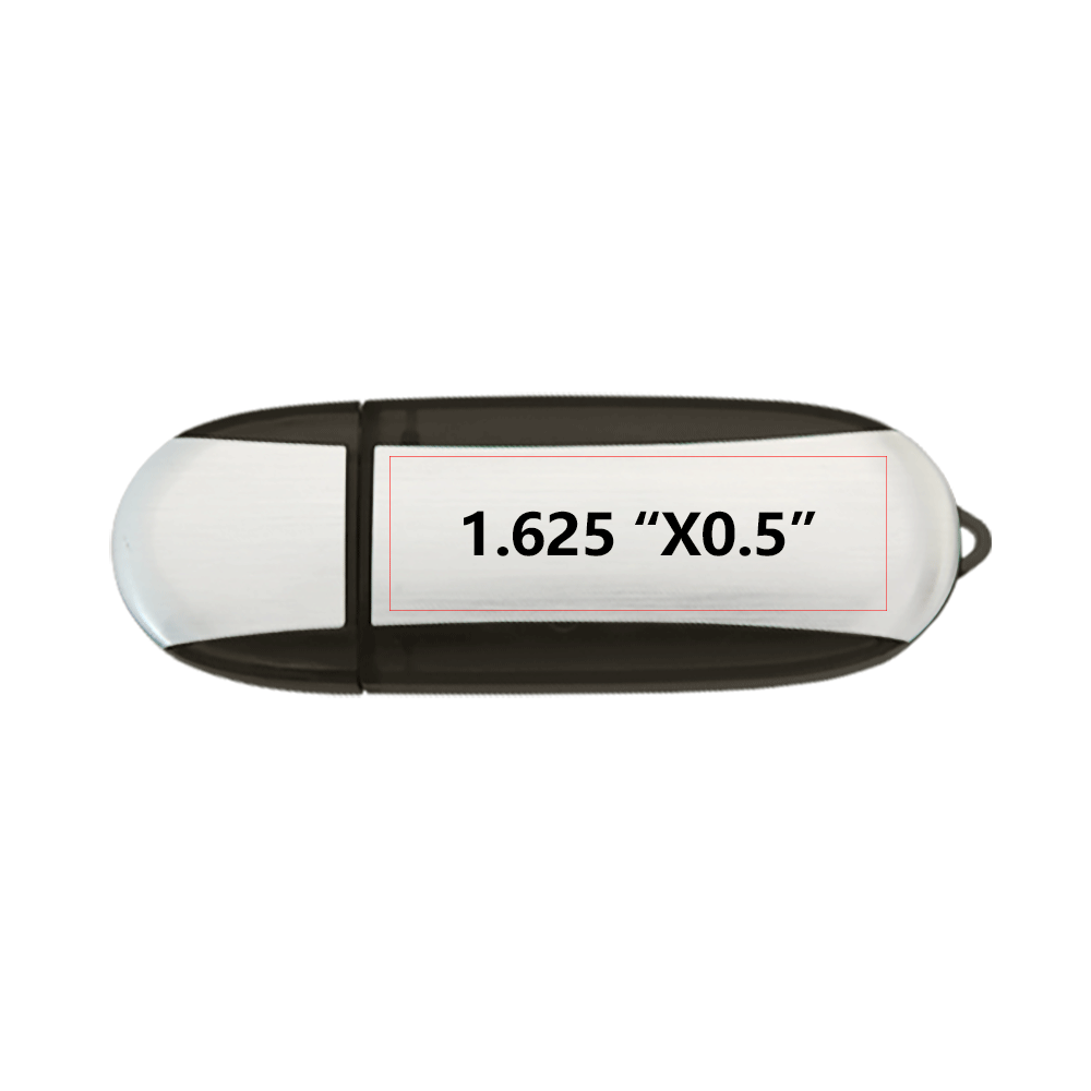 Lemont Brushed Aluminum Oval USB Flash Drive