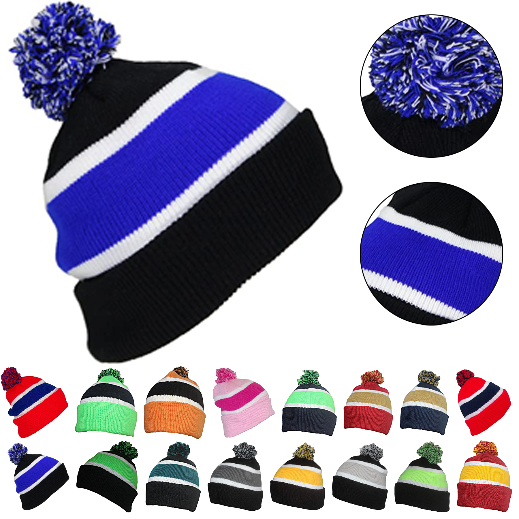 Cuffed Cap with Large Pom 2