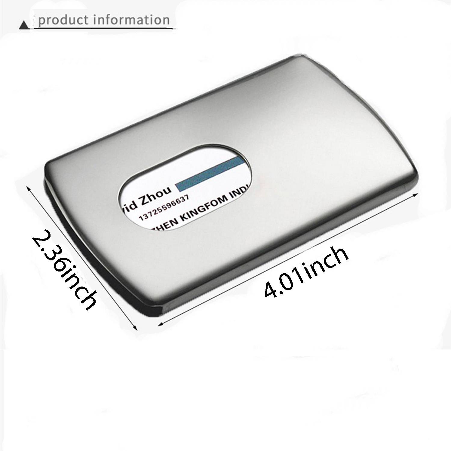 Men's Stainless Steel Business Card Case - Slim & Durable 2