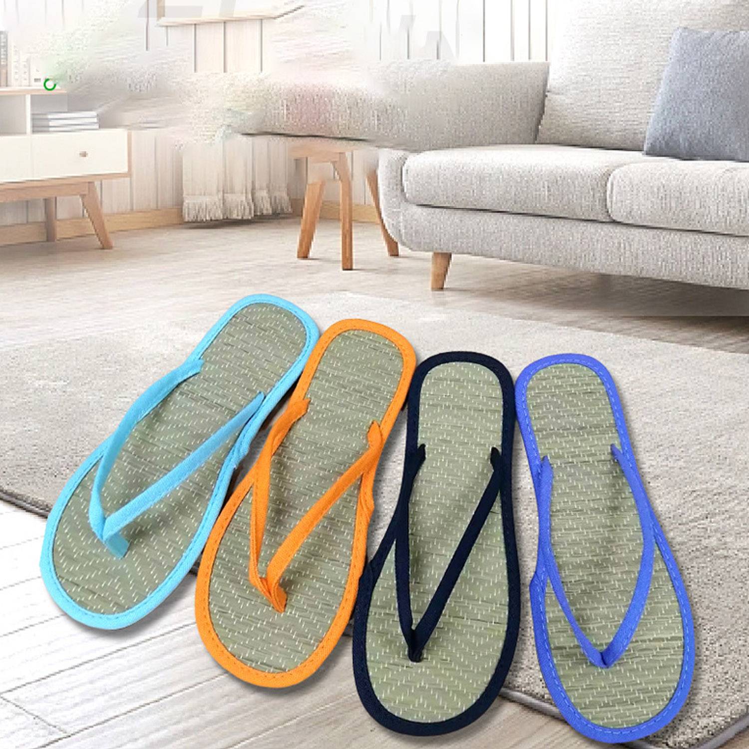 Natural Grass Bamboo Sandal Flip-Flops For beach 5