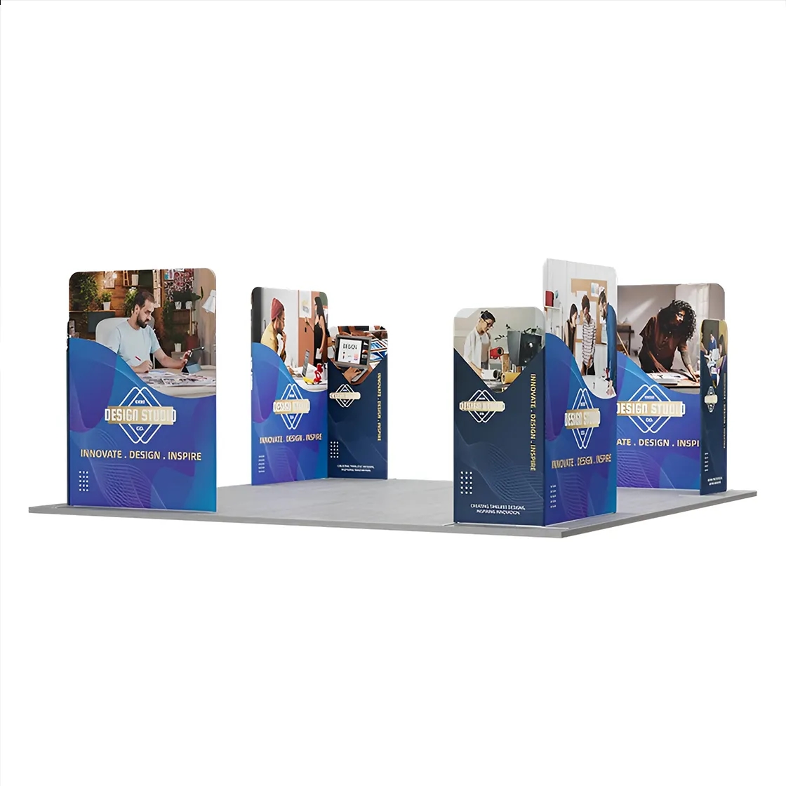 20ft Magnetic Modular Fabric Displays - 4 L-Shape Sections 2