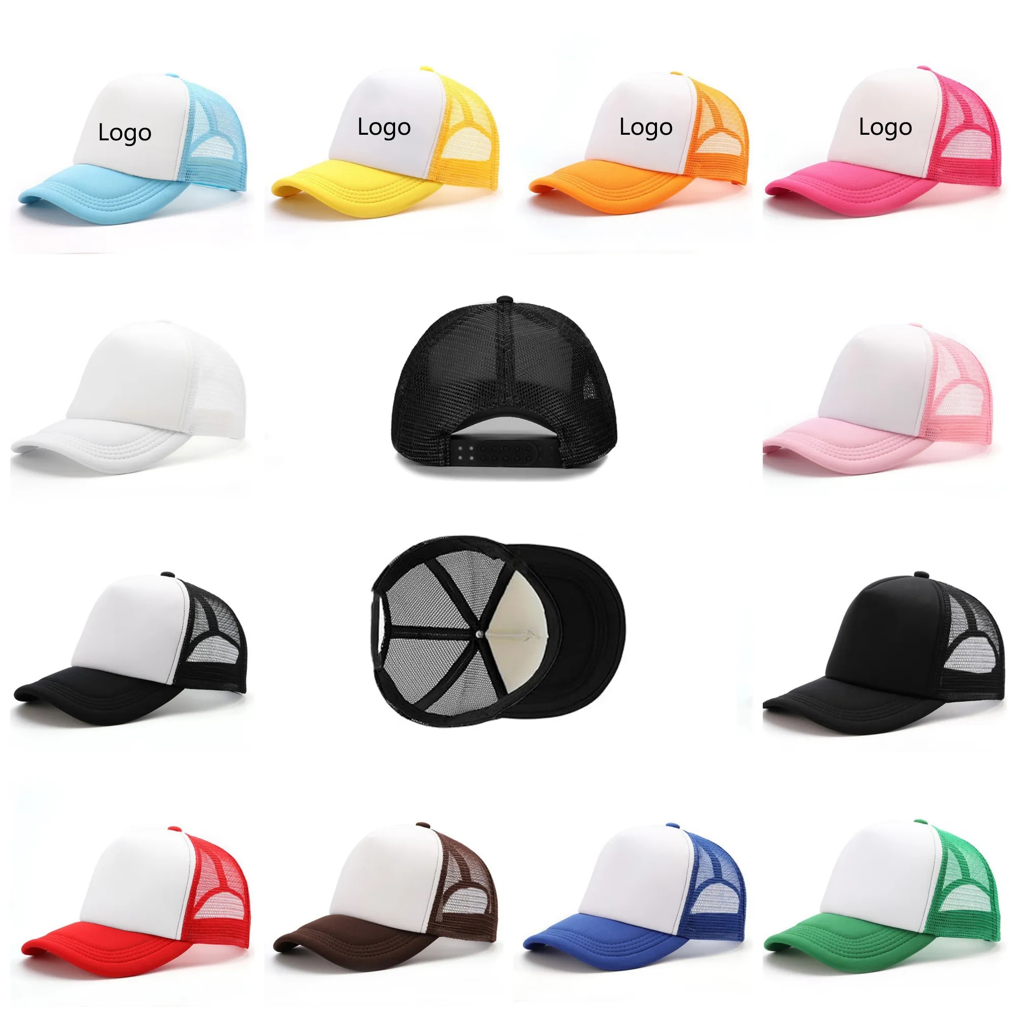 Adult Blank Trucker Hats Mesh Baseball Cap Adjustable 7