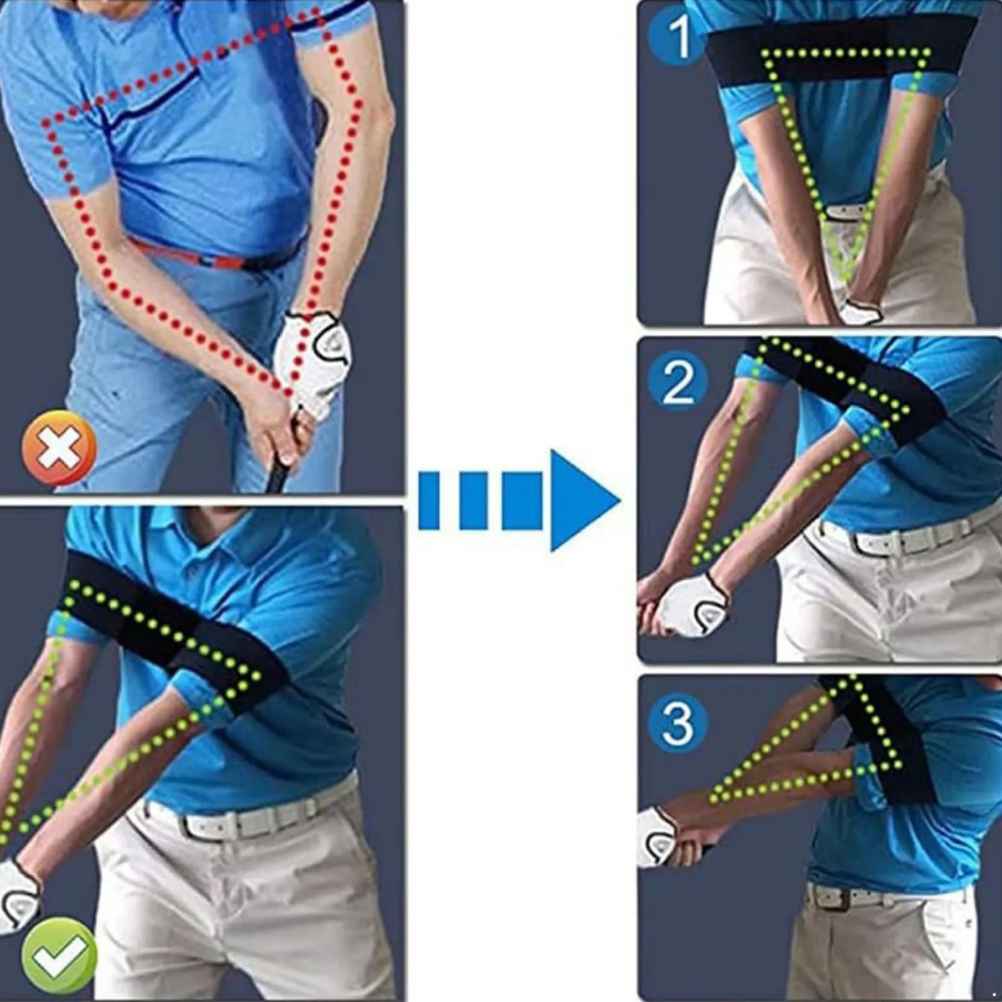 Golf Swing Training Aid Set For Practice 9