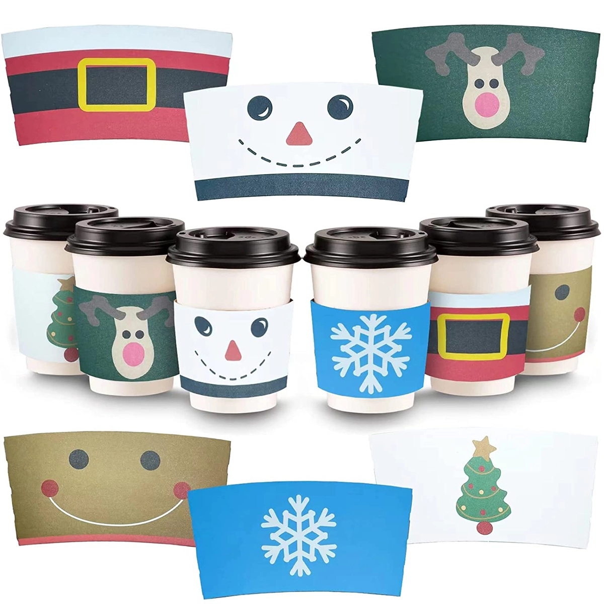 Corrugated Kraft Paper Sleeve Fits 8oz to16oz Cup 1