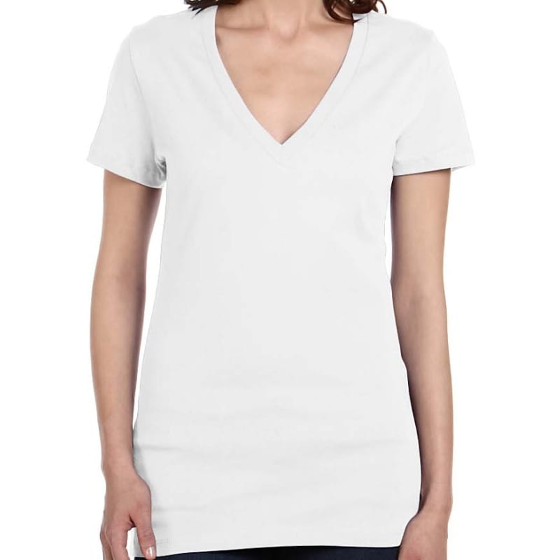 Bella Ladies Jersey Short-Sleeve Deep V-Neck T-Shirt 12