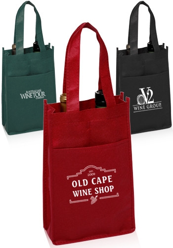 Vineyard Two Bottle Wine Bags - 7"W x 11"H 1