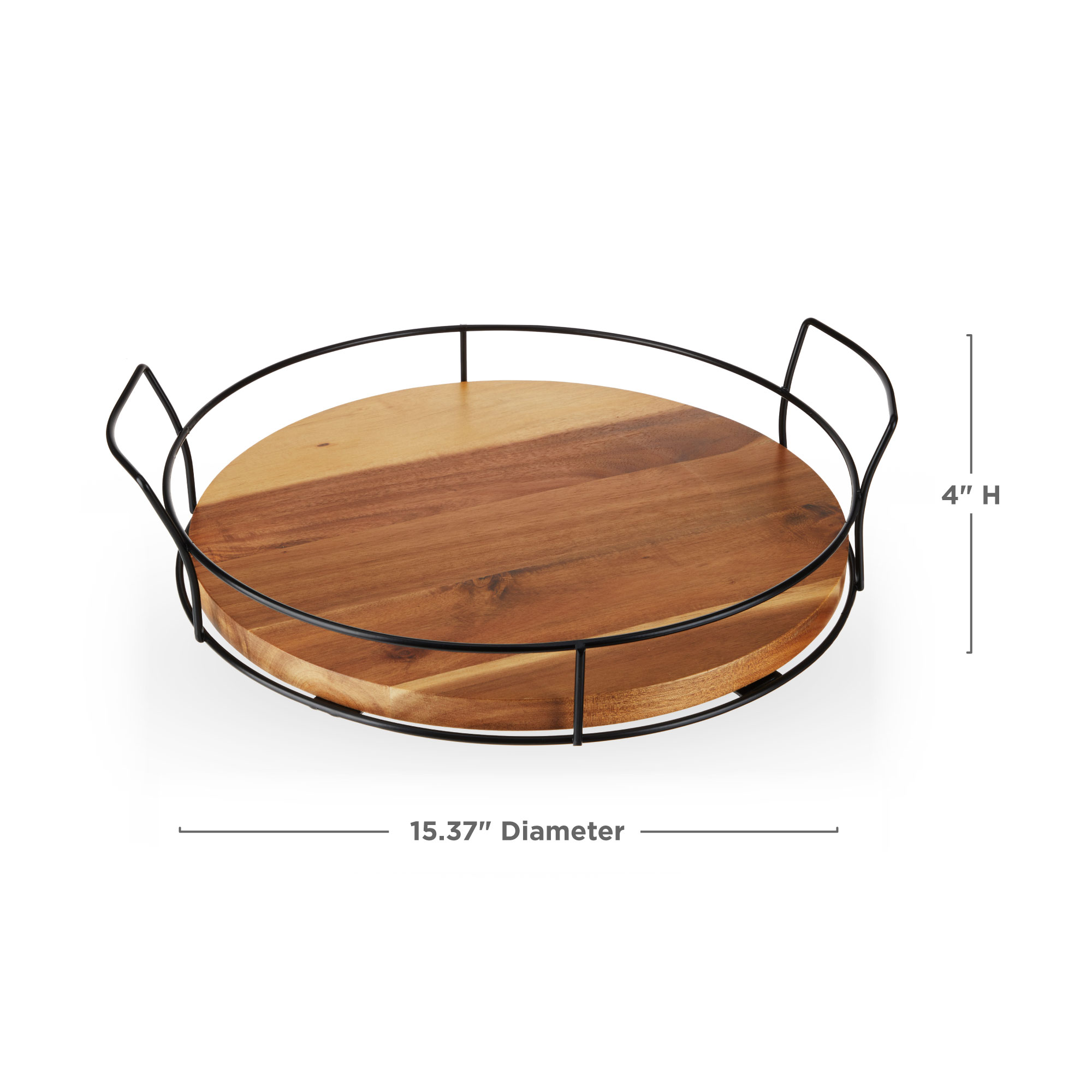 Twine Living® Modern Manor Acacia Cocktail Tray 5
