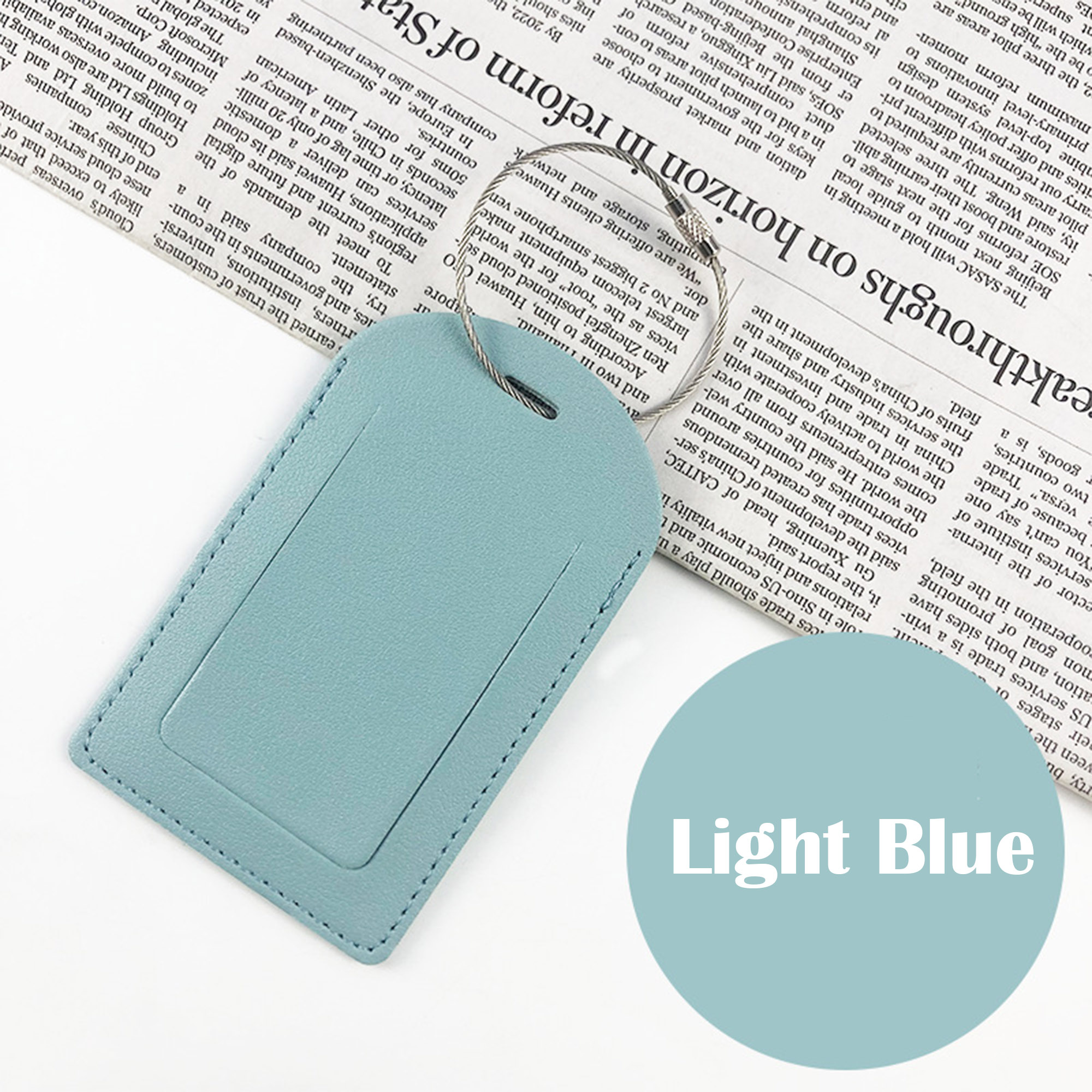 PU Leather Luggage Tags with Metal Loop 11