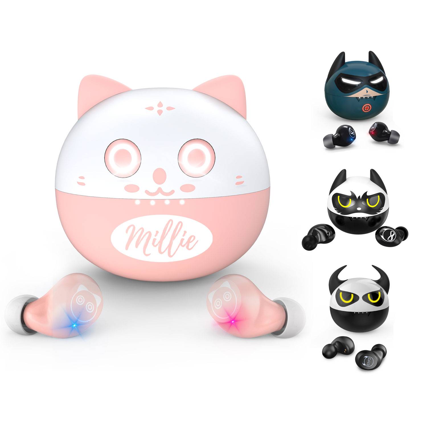 Bluetooth Kids Earbuds Pink Wireless for Girls