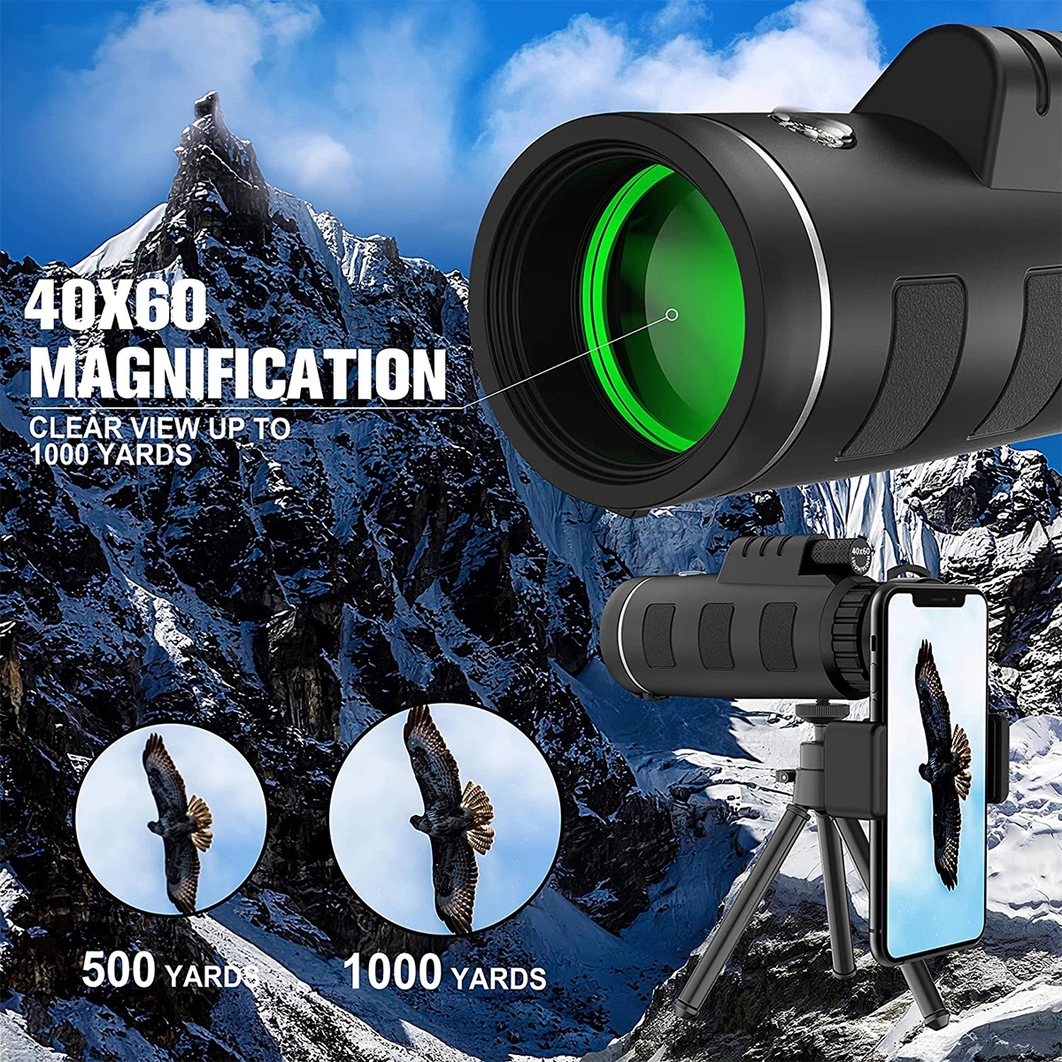 40X60High Definition Monocular Telescope 4
