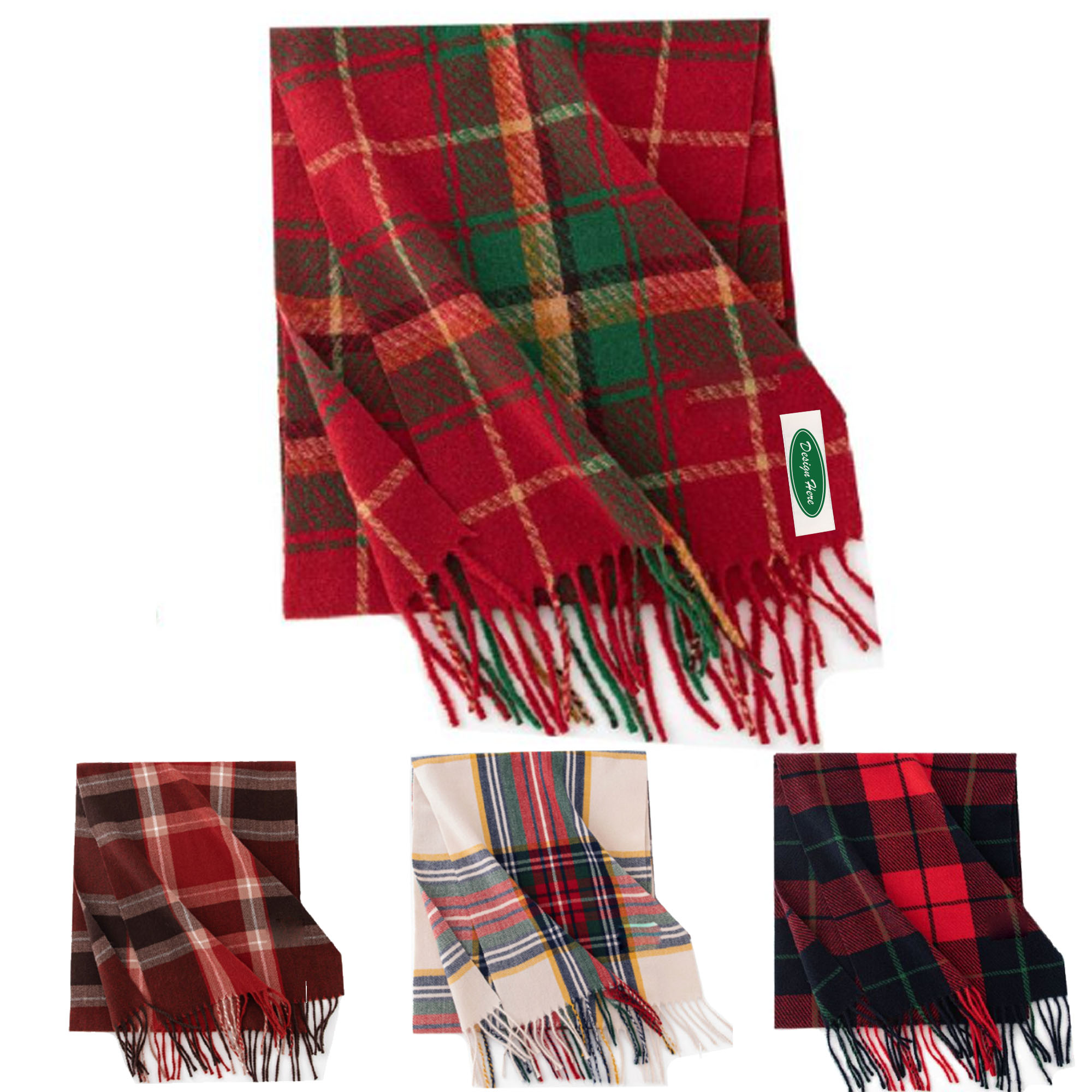 Autumn/Winter Christmas Checkered Scarf 1