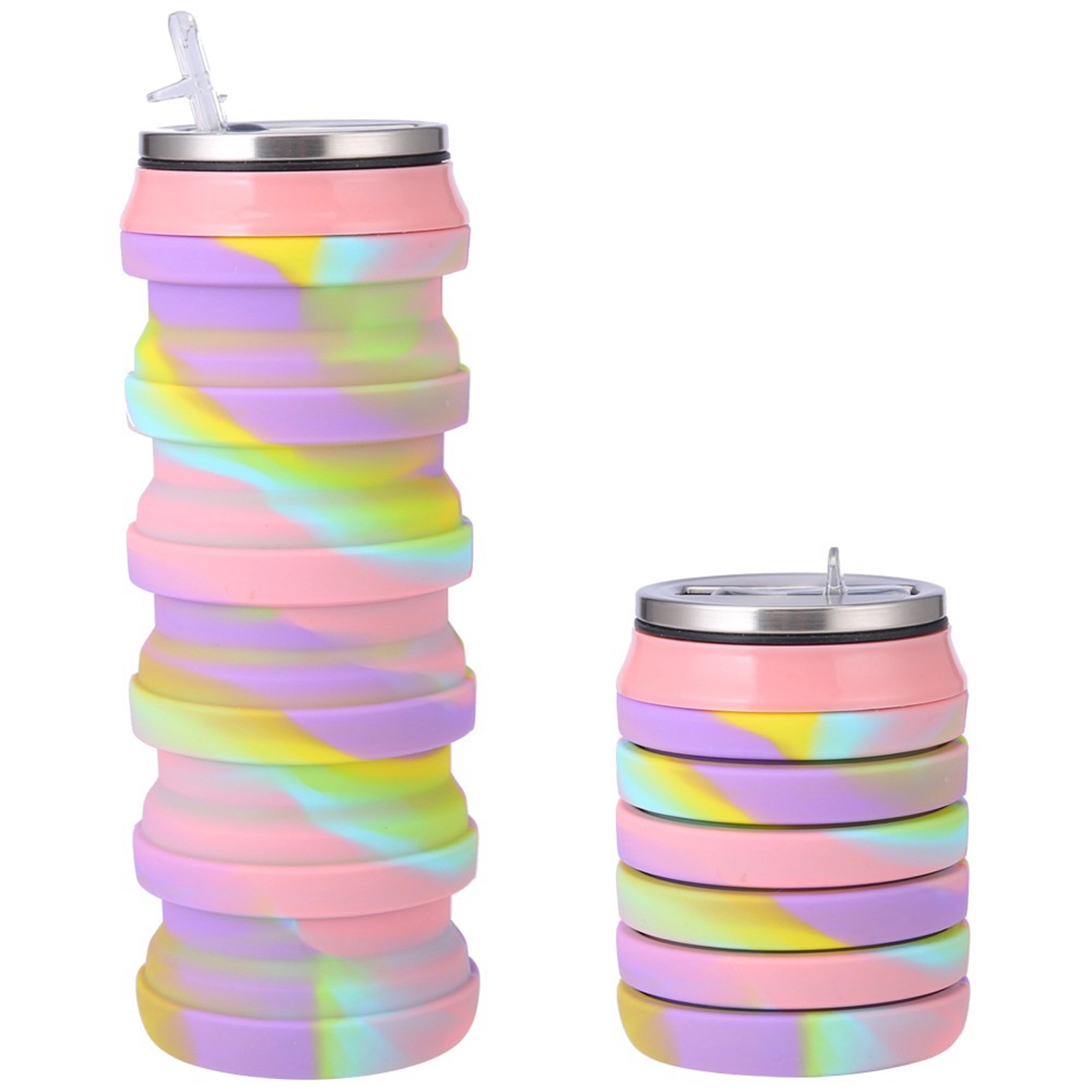 16 Oz. Silicone Collapsible Bottle with Drinking Lid 10