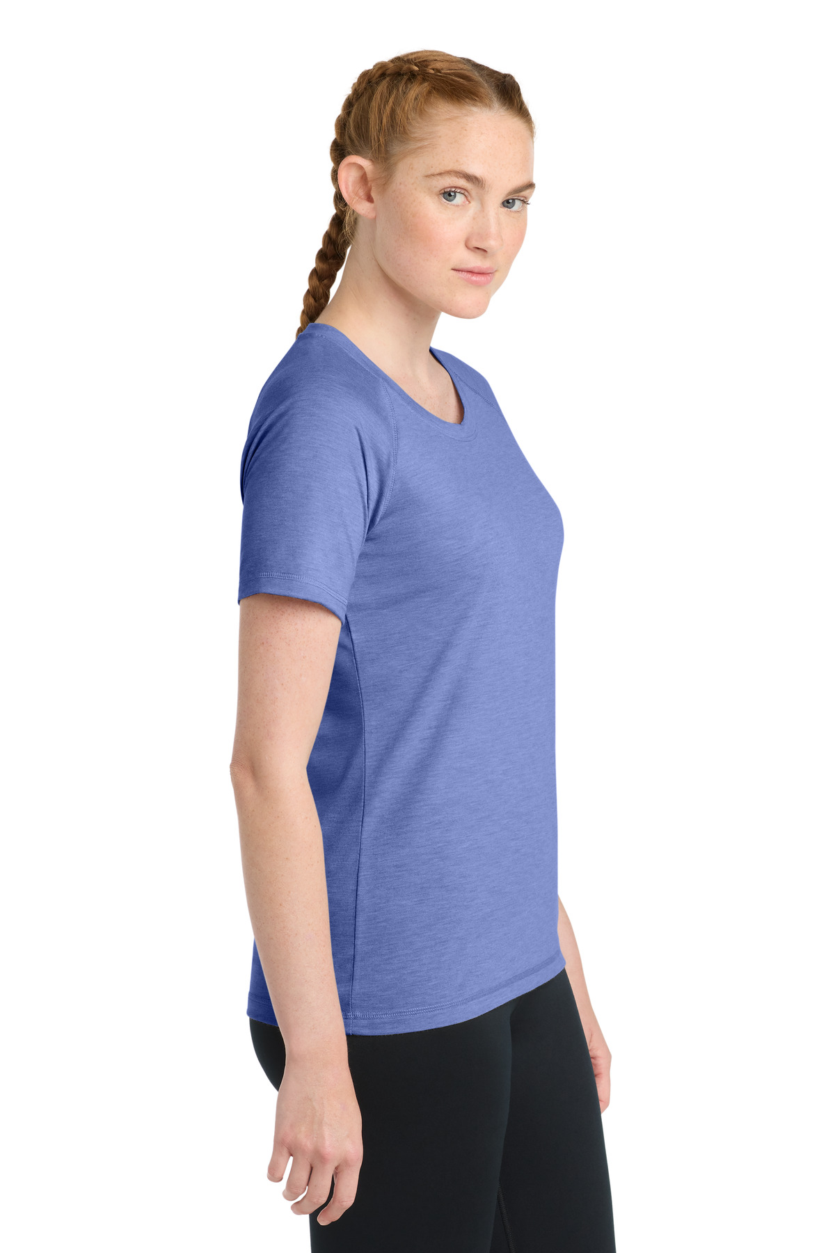 Sport-Tek Women's PosiCharge Tri-Blend Wicking Scoop Neck Raglan Tee. LST400 6