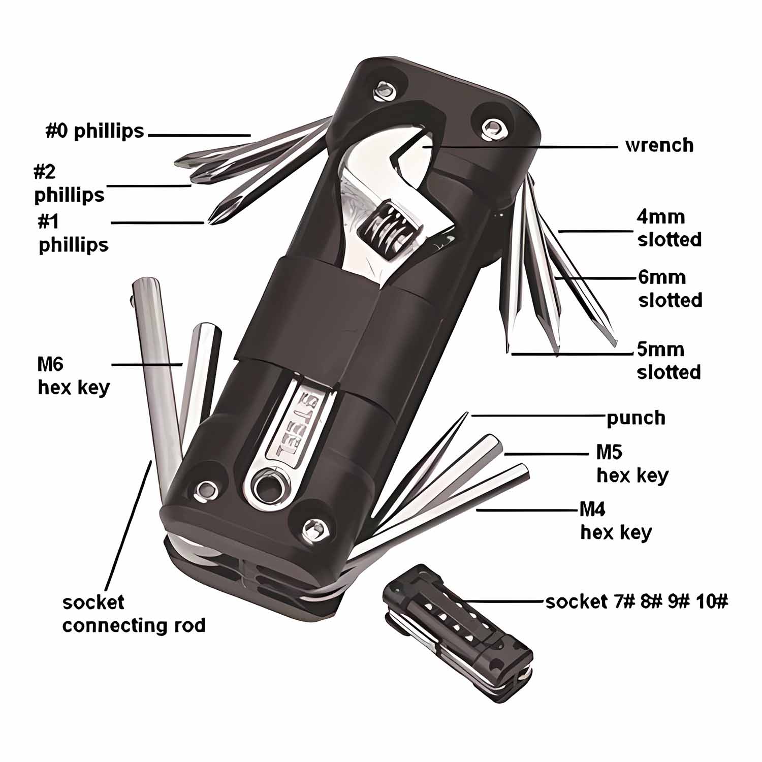 Motorcycle Bicycle Repair 16 in 1 Multifunction Gadget 5