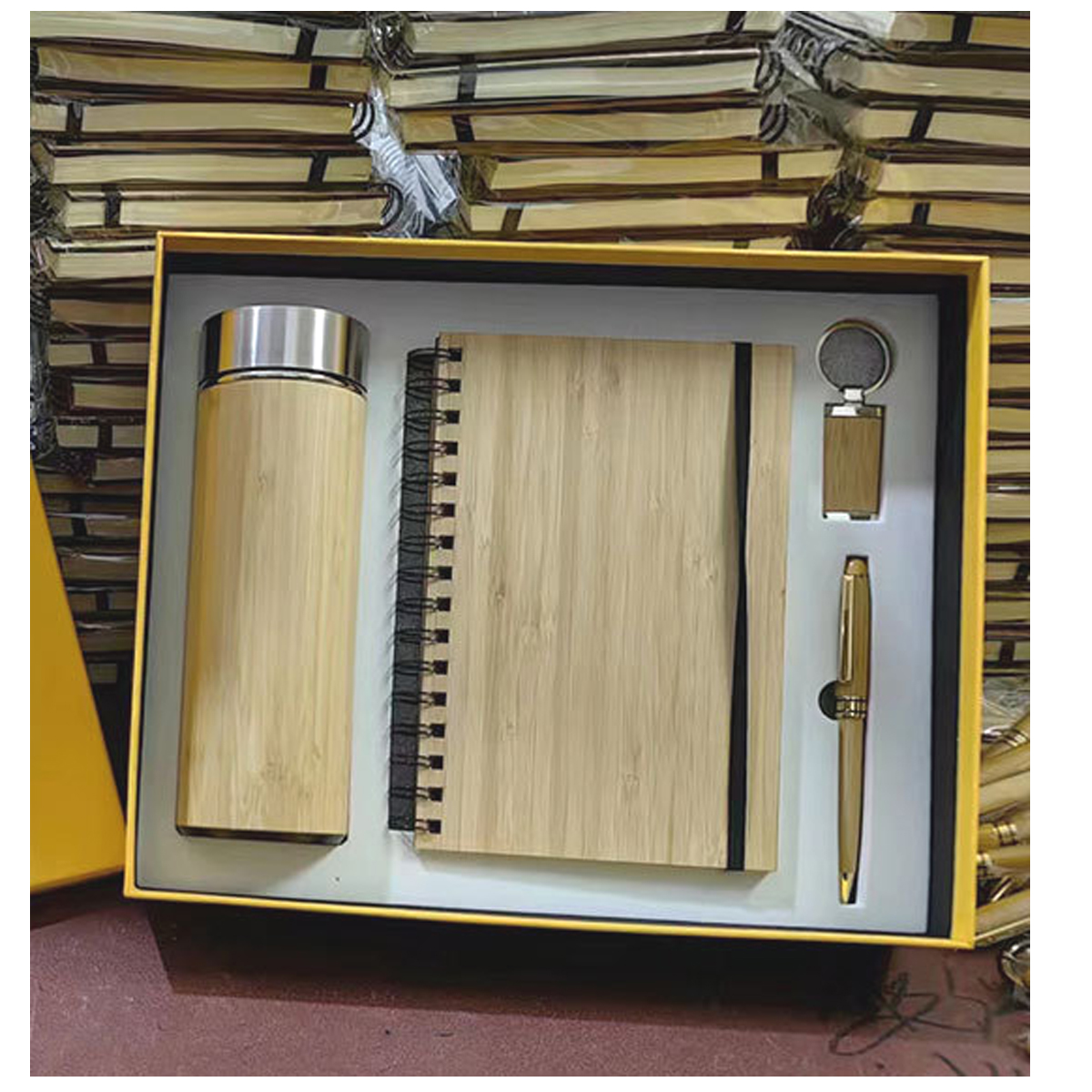 Bamboo Eco-Friendly Gift Set: Tumbler, Notebook, Pen, Keychain 1