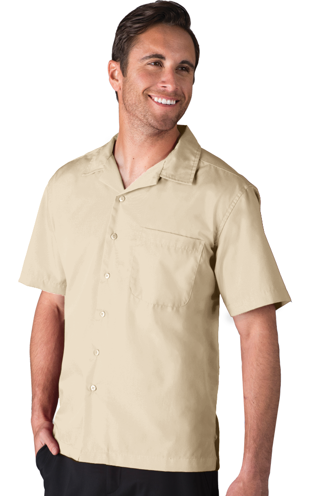 Men's Solid Poplin Camp Shirt 2