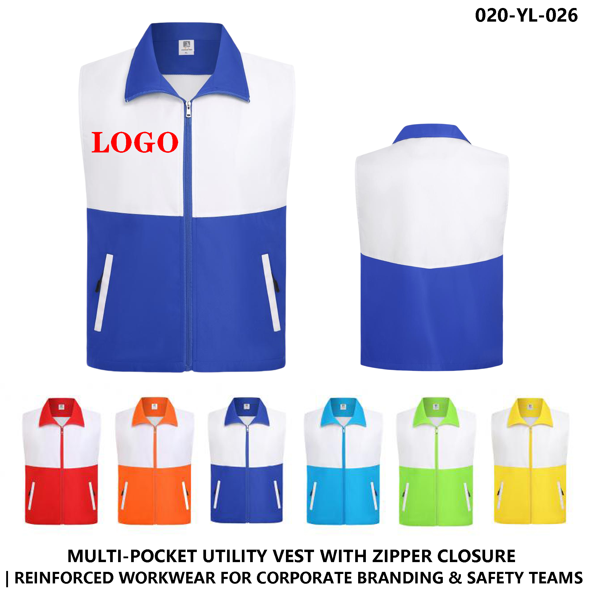Color Block Zipper Vest ?C Double Layer Style, Custom Logo Ready 2