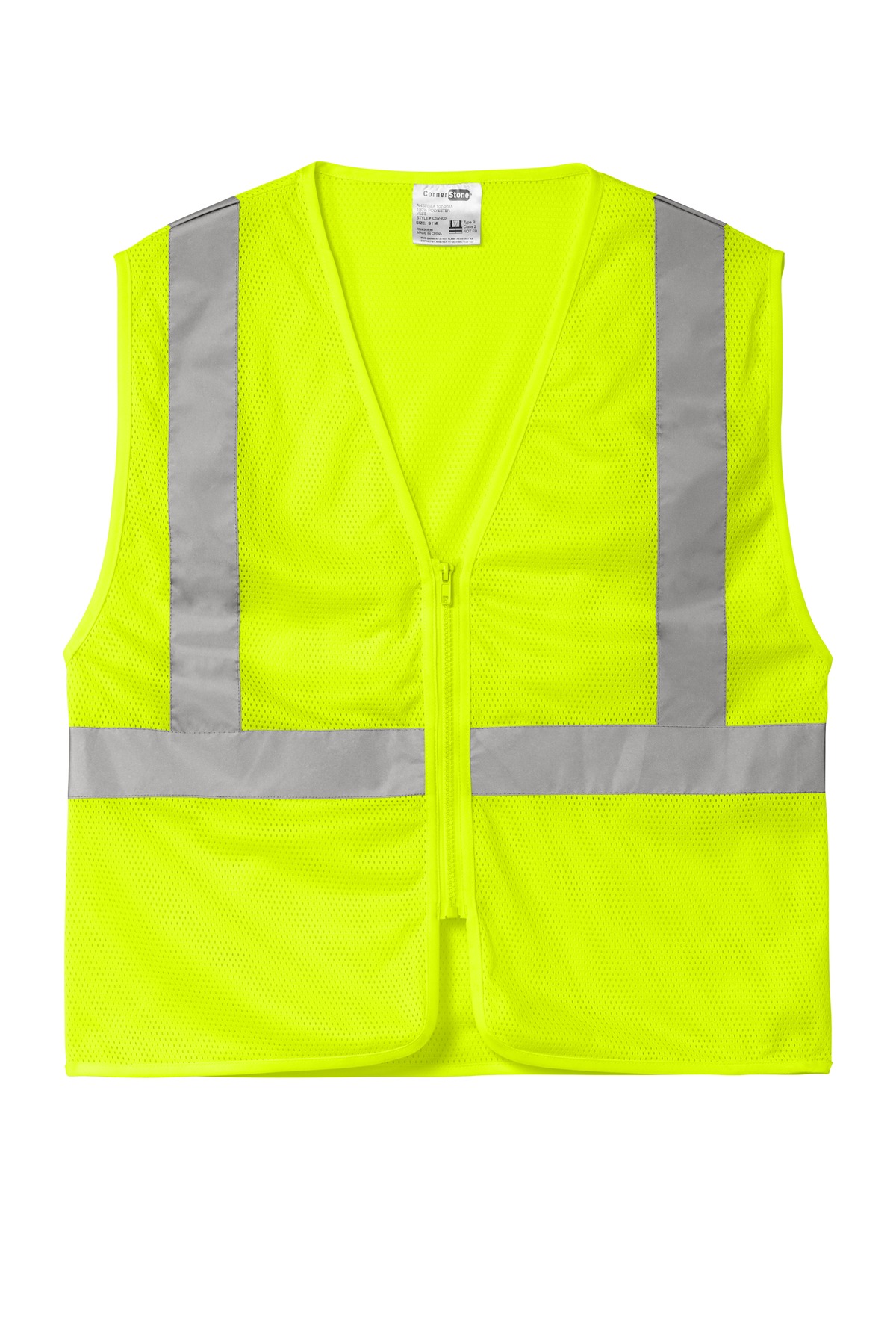 CornerStone ANSI 107 Class 2 Economy Mesh Zippered Vest. CSV101 13
