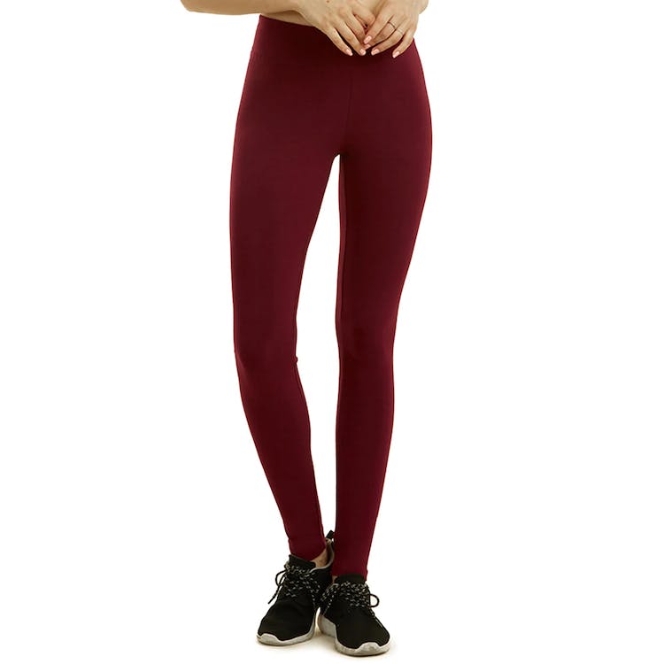 Women's Cotton Leggings - Medium Burgundy 1