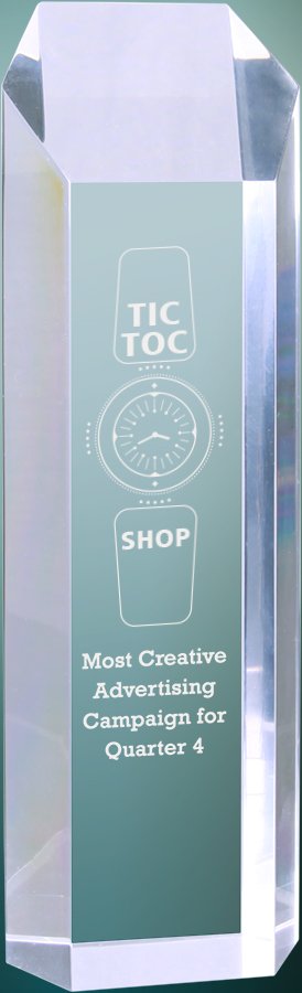 3" x 10" Clear Tower Acrylic Award