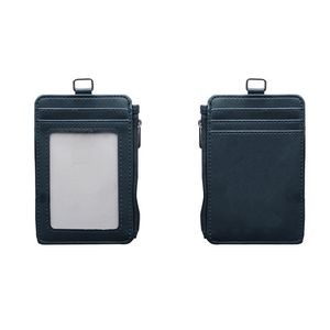 PU Leather Card Holder With Zip Pocket 24