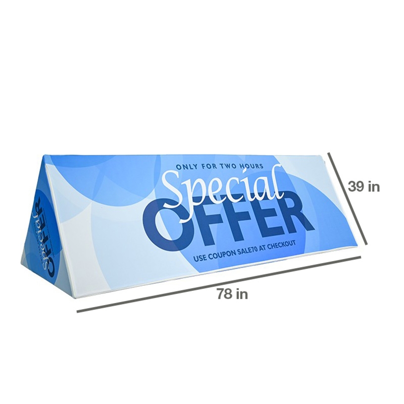 DisplaySplash Triangular Fabric Floor Sign - 78" W x 39" H 7
