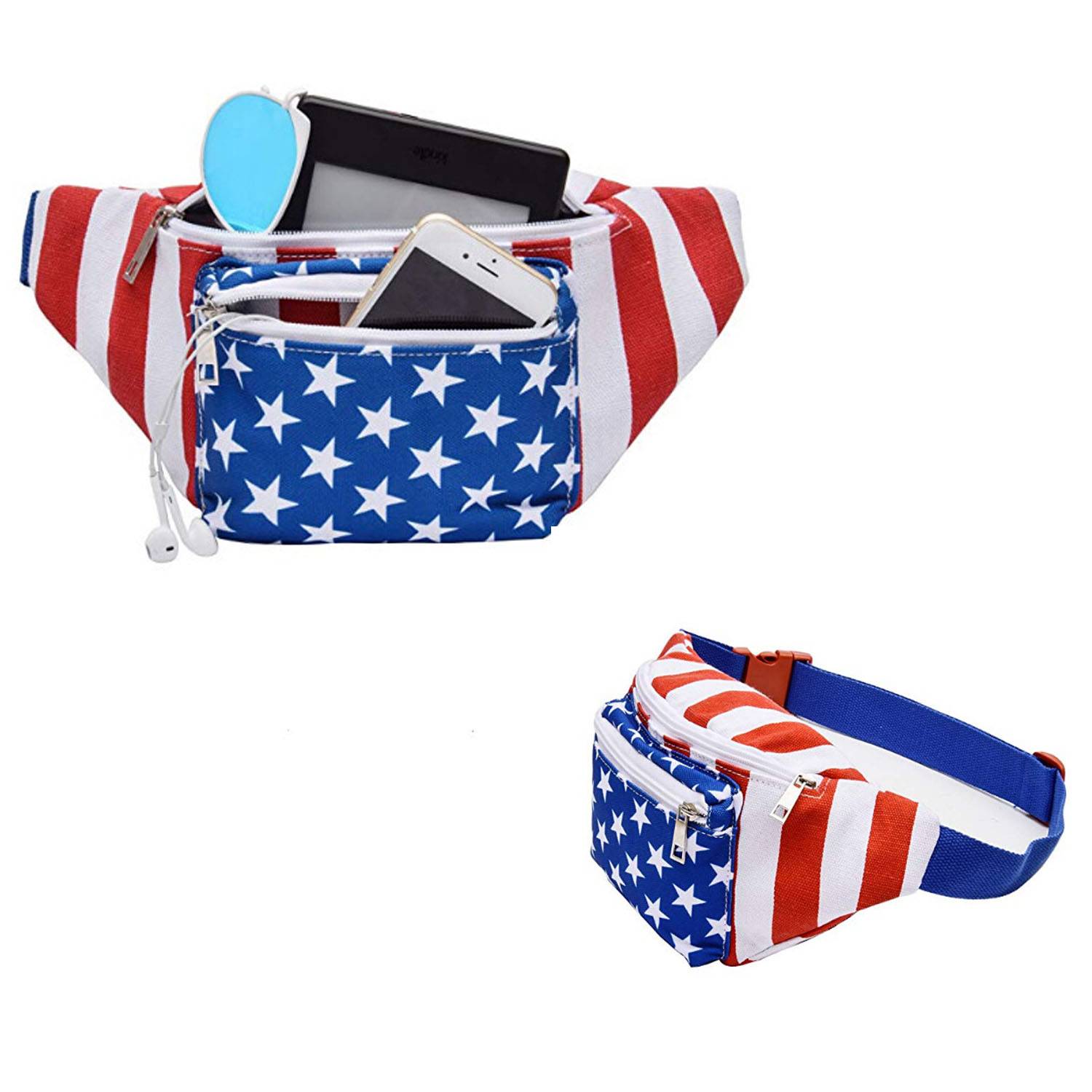American Flag Fanny Packs w/ Drink Holder 1