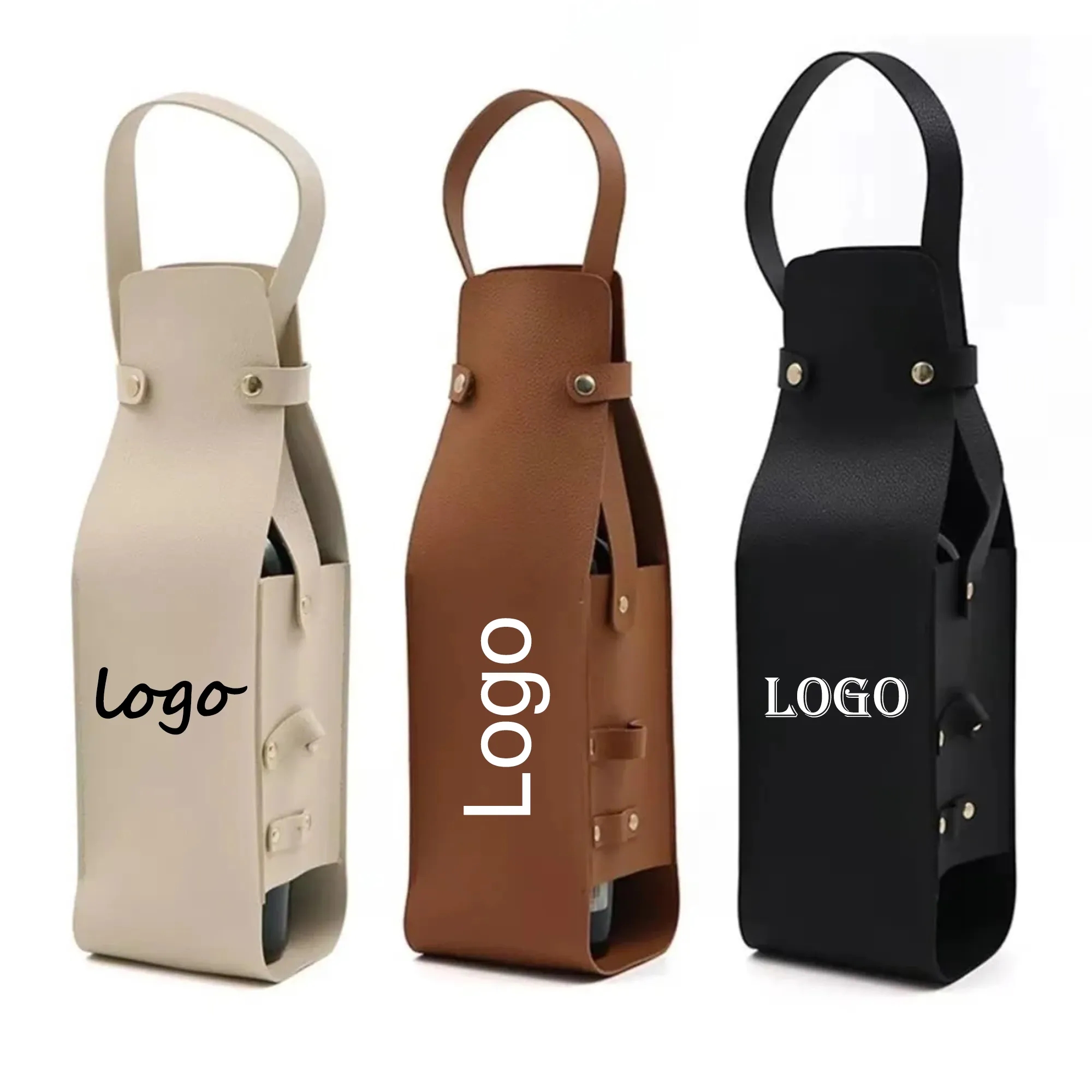 PU Leather Wine Bottle Carrier Bag 5