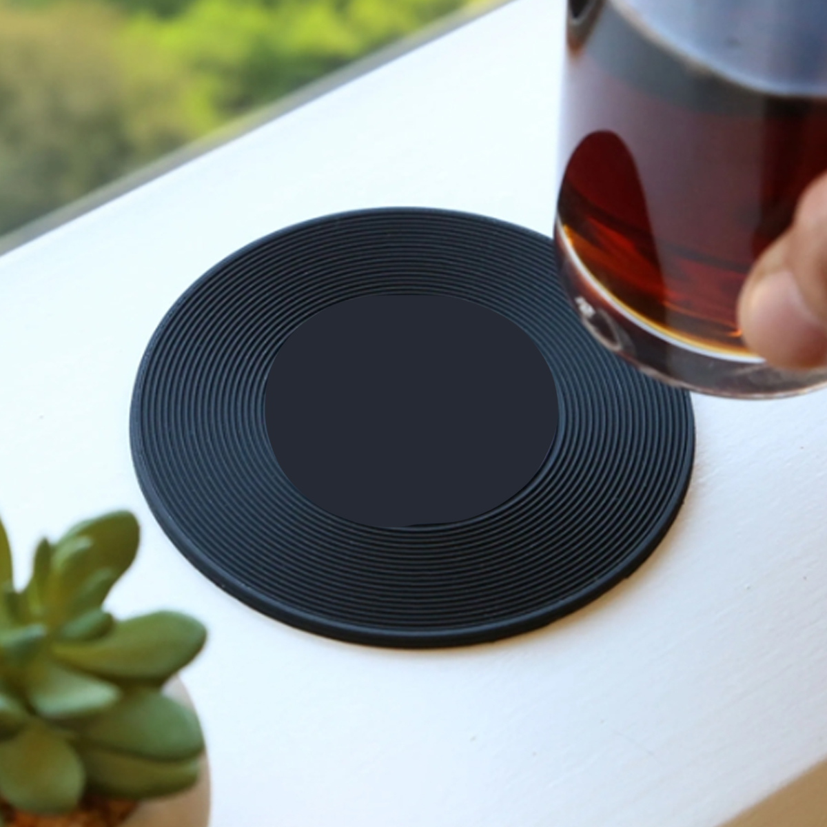 Custom Soft PVC Vinyl Record Drink Coaster 5