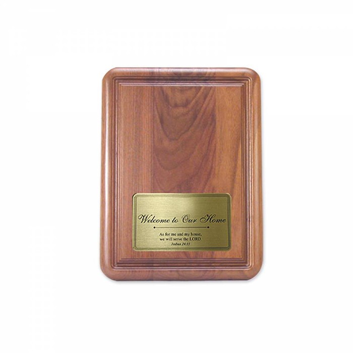 Walnut Wood Plaque Rounded Corners & Border Detailing 8 x 10