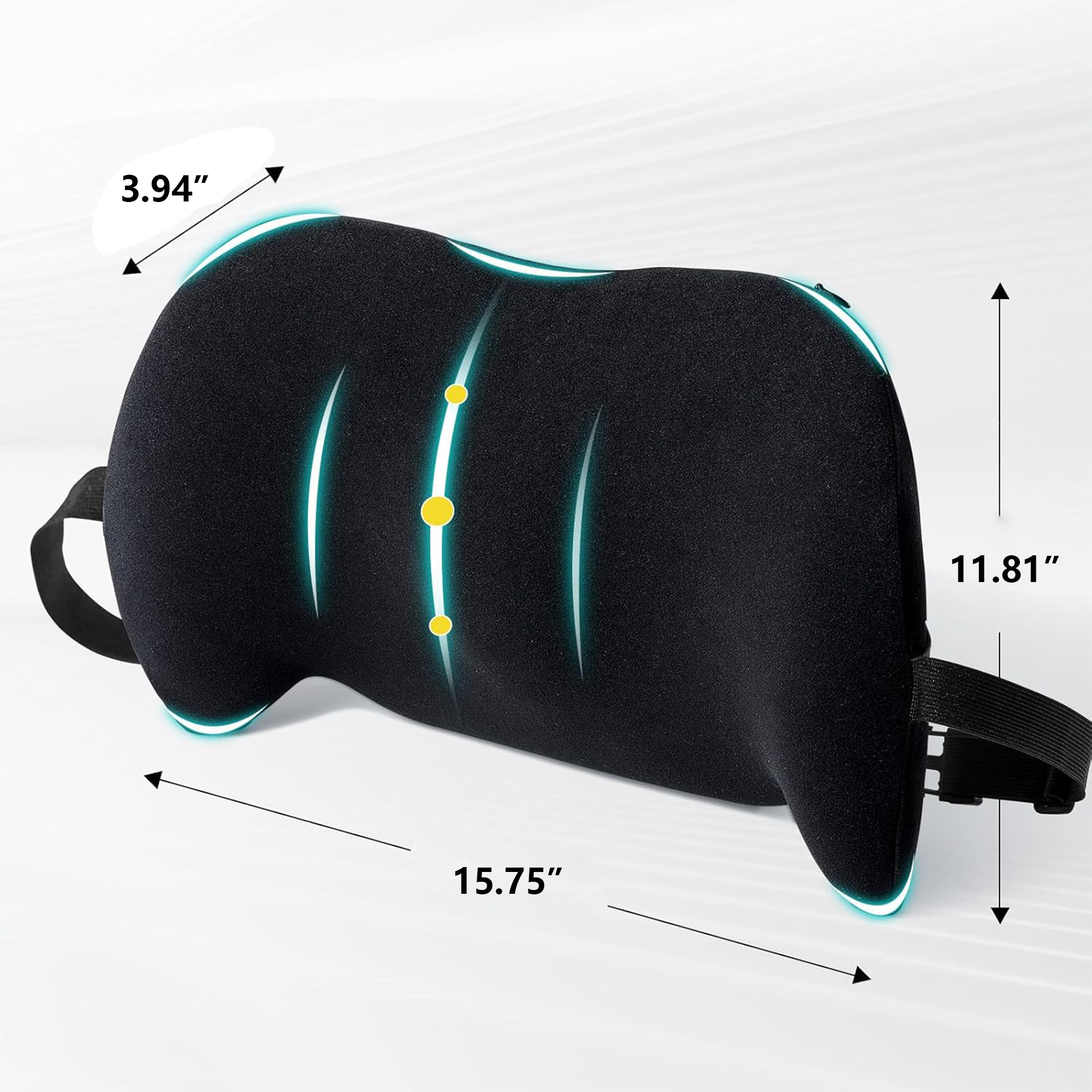 Adjustable Straps Lumbar for Office, Home, Car 5