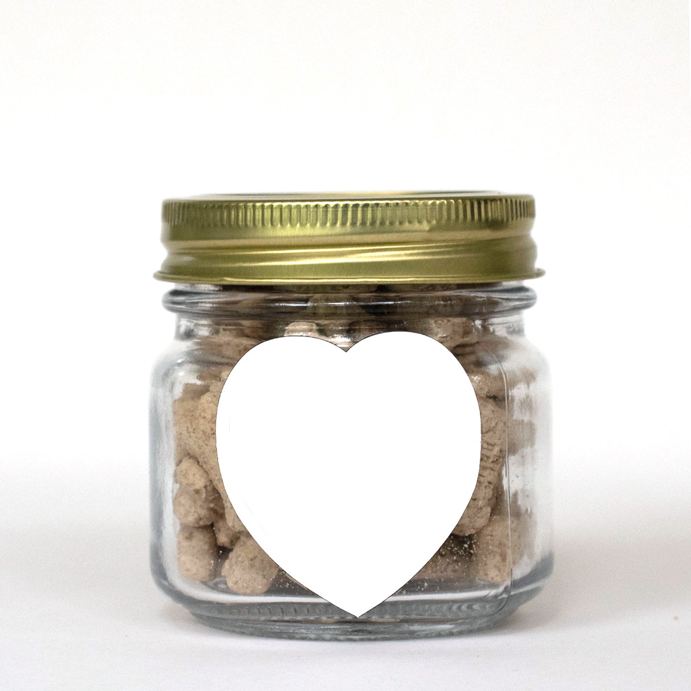 Half Pint Jar with Small Heart Magnet Pet Fill 4