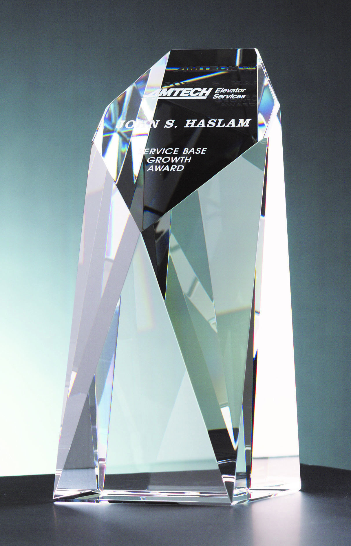 5" Crystal Faceted Octagon Award 2