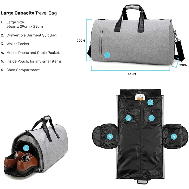 55L Hanging Suitcase Suit Business Duffle Bag 6