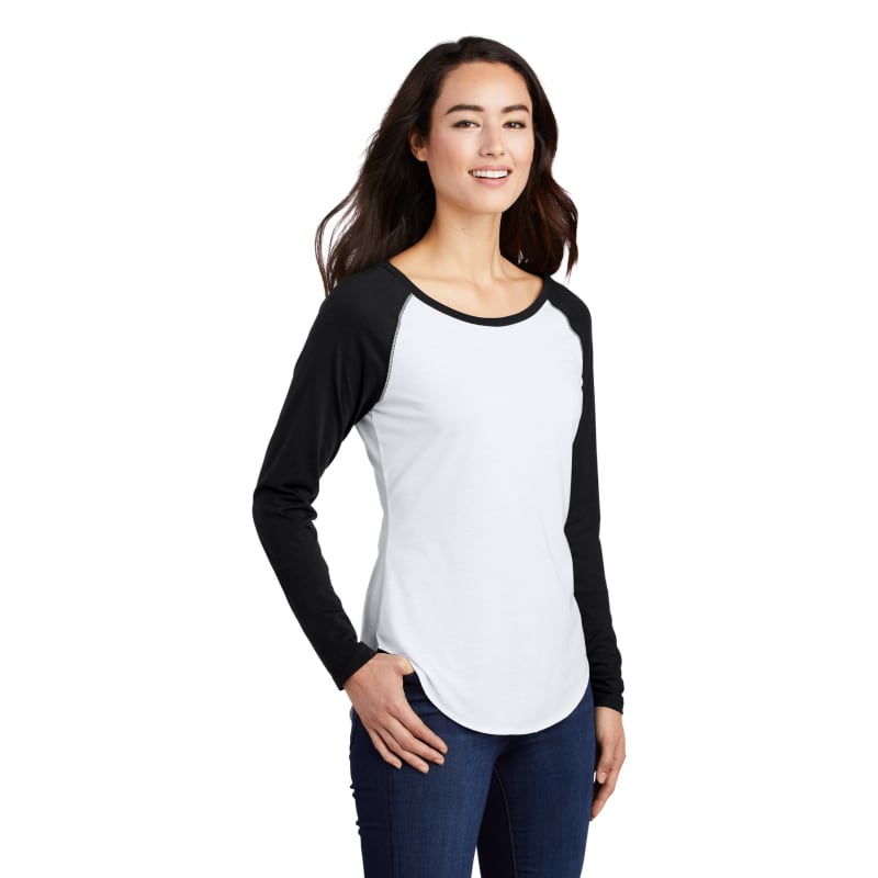 Sport-Tek Women's PosiCharge Long Sleeve Tri-Blend Wicking Scoop Neck Raglan Tee 46