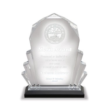 6" x 8" Silver Faceted Acrylic Trophy - Small 2