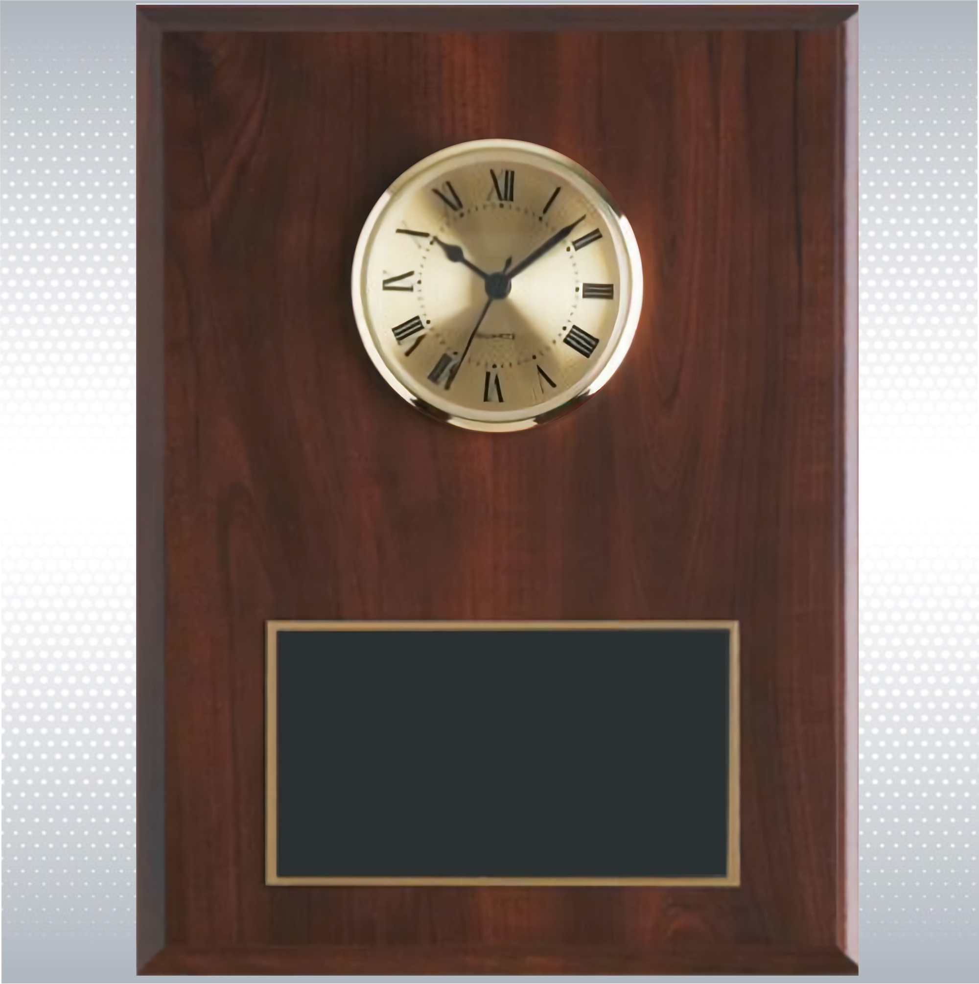 Cherry Solid Wood Plaque W/ Clock (12" X 15") 6