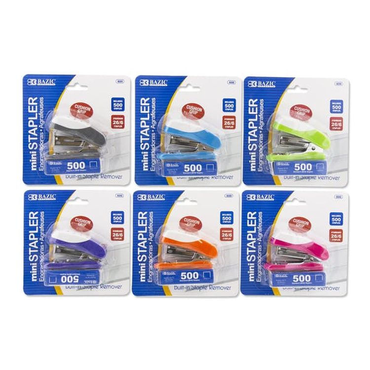 Mini Staplers - 500 Count Staples Assorted Colors 2