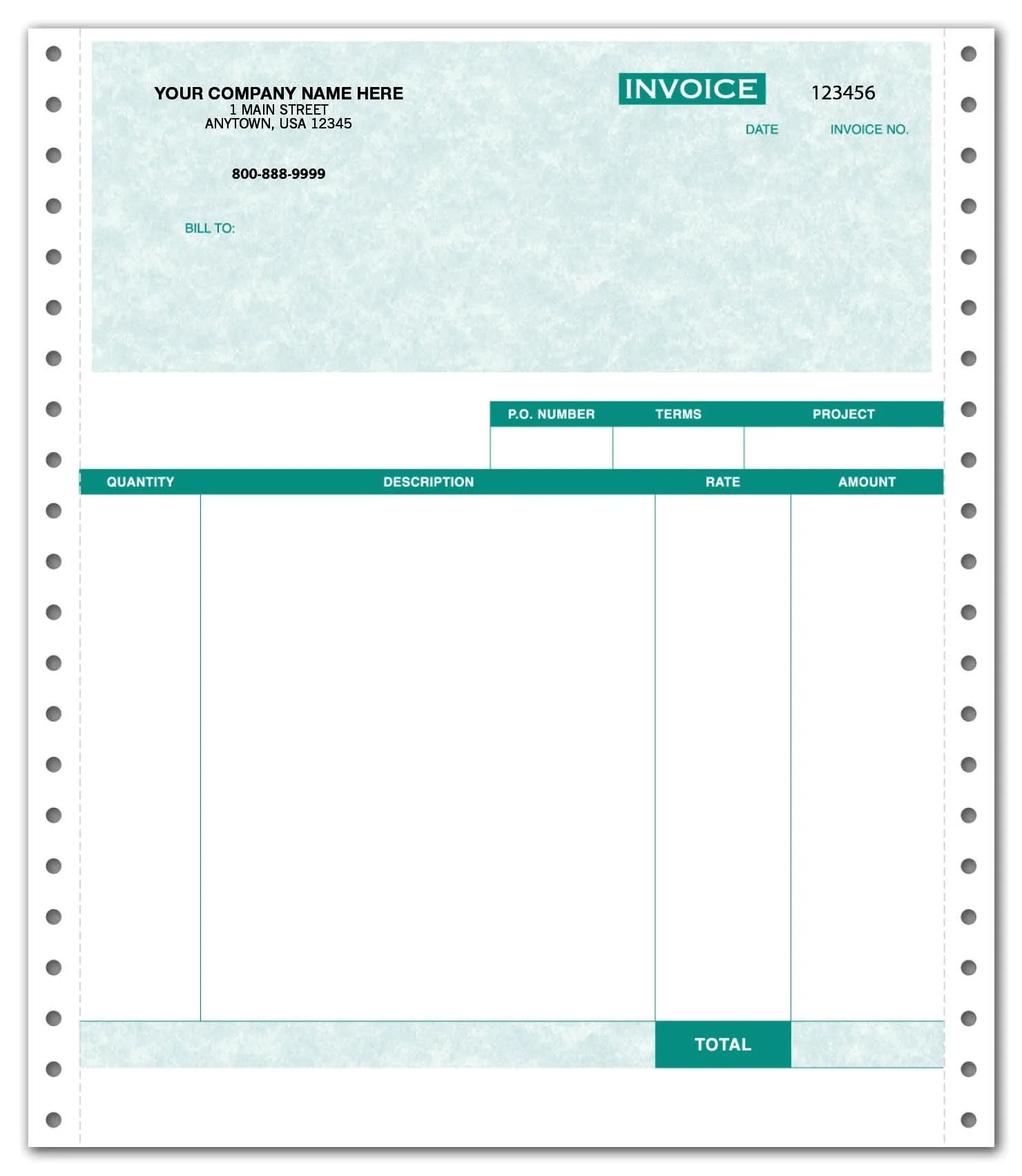 Service Invoices, Continuous, Parchment 2