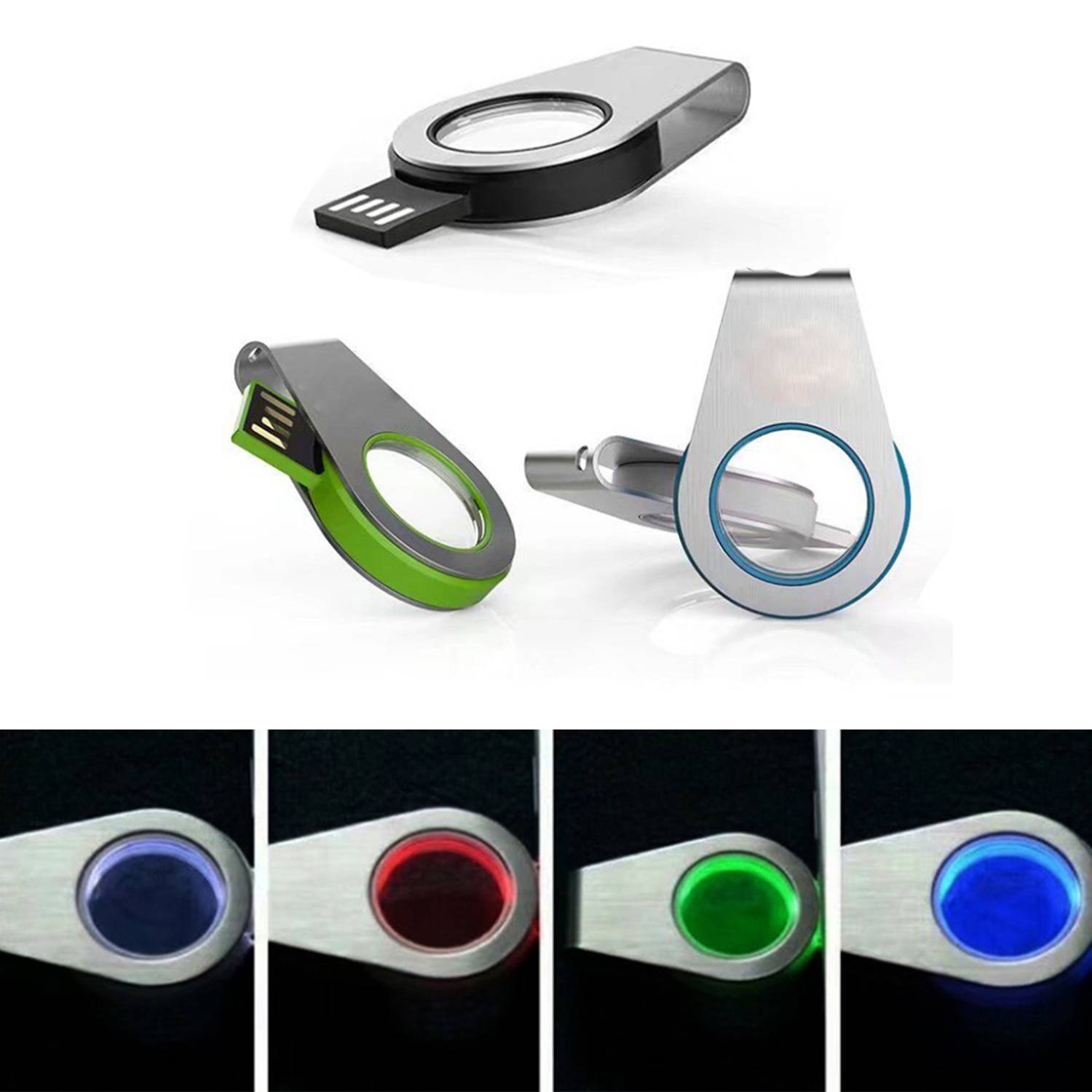 16G Light Up 360 degrees Rotating Acrylic USB 5
